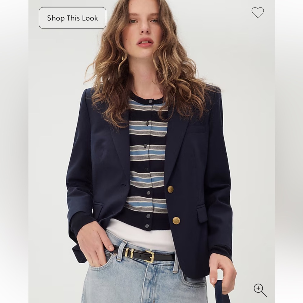 J Crew Blazer Navy Schoolboy Wool Women's Dark Blue Blazer with Gold Buttons